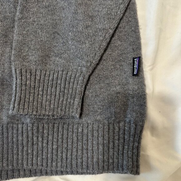 Patagonia Nordic Crew Lambswool Sweater Large Blue Beige Tan - Picture 4 of 7